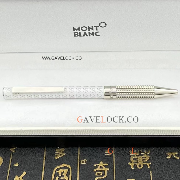 Copy S.T. Dupont Writers Edition Ballpoint White and Silver